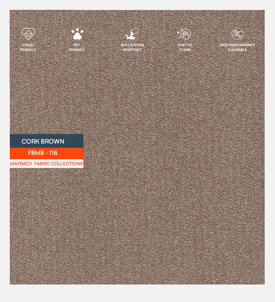 Oven Suede Fabric Cork Brown 116 Code by Febonic Living