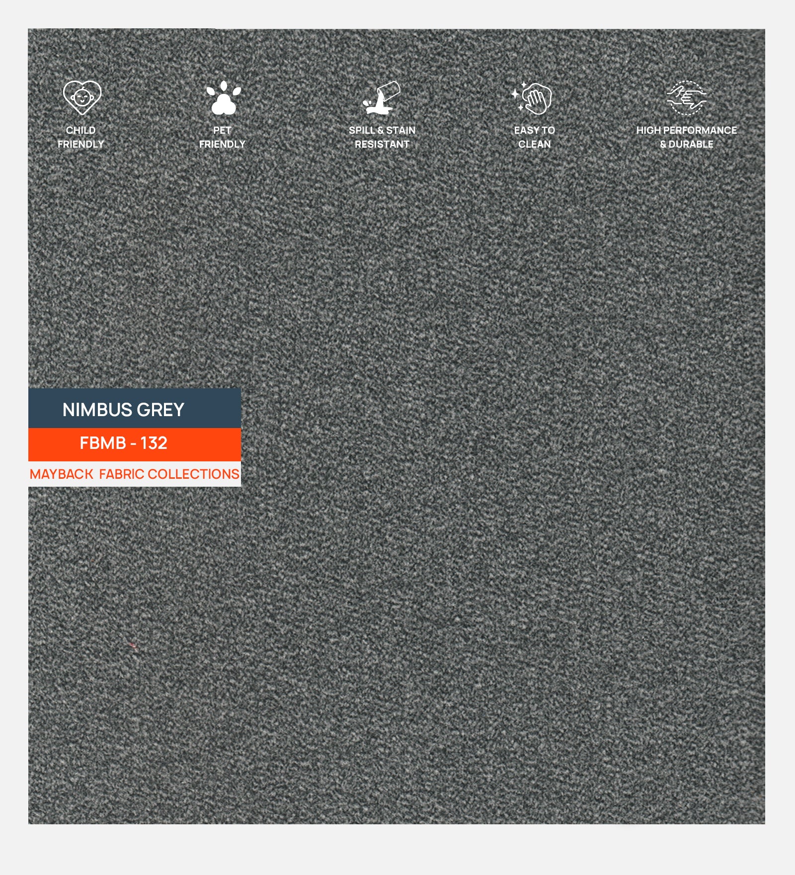 Oven Suede Fabric Nimbus Grey 132 Code