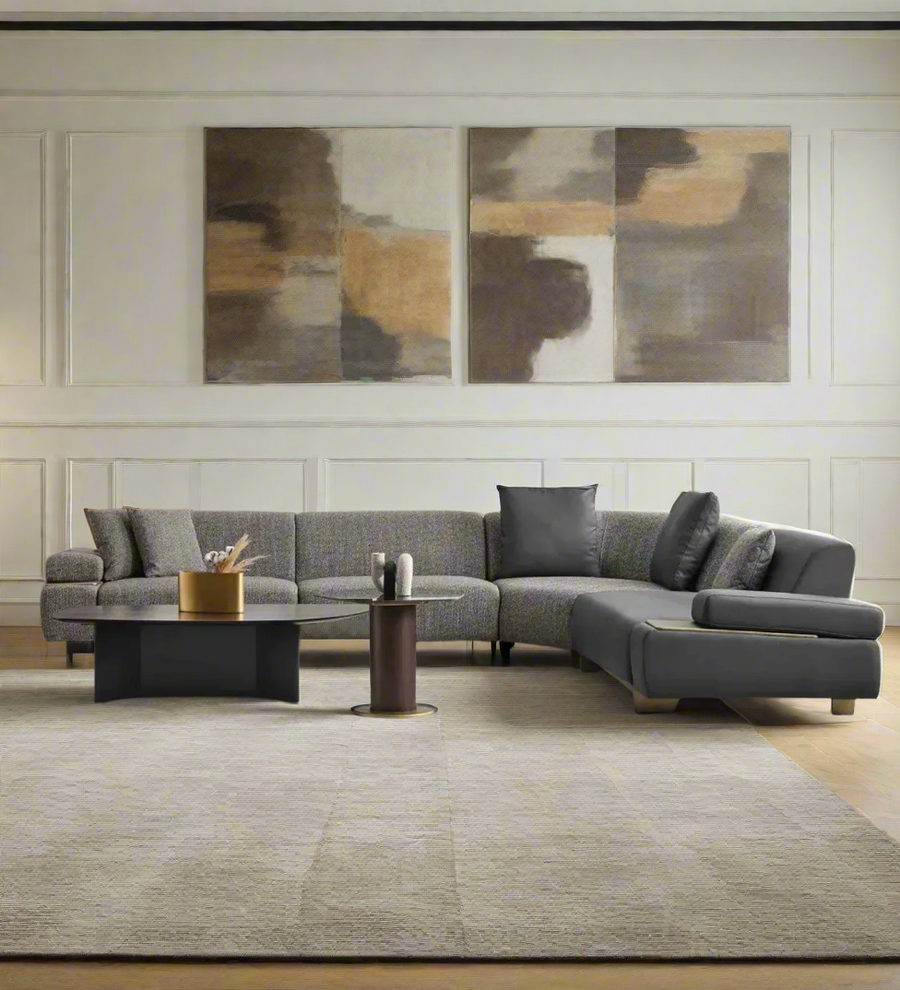 Akt  6 Seater Corner Fabric Sofa - Grey by Febonic Living