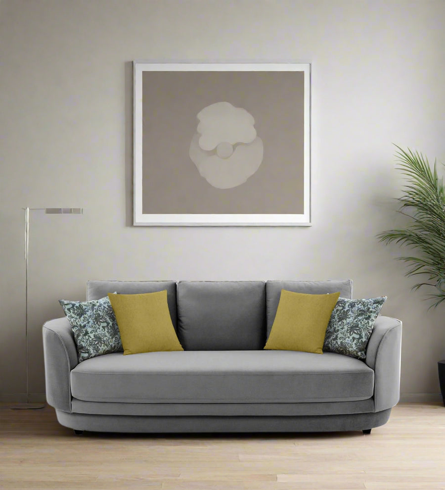 Tome 3 Seater Velvet Sofa - Concrete Grey Color by Febonic Living