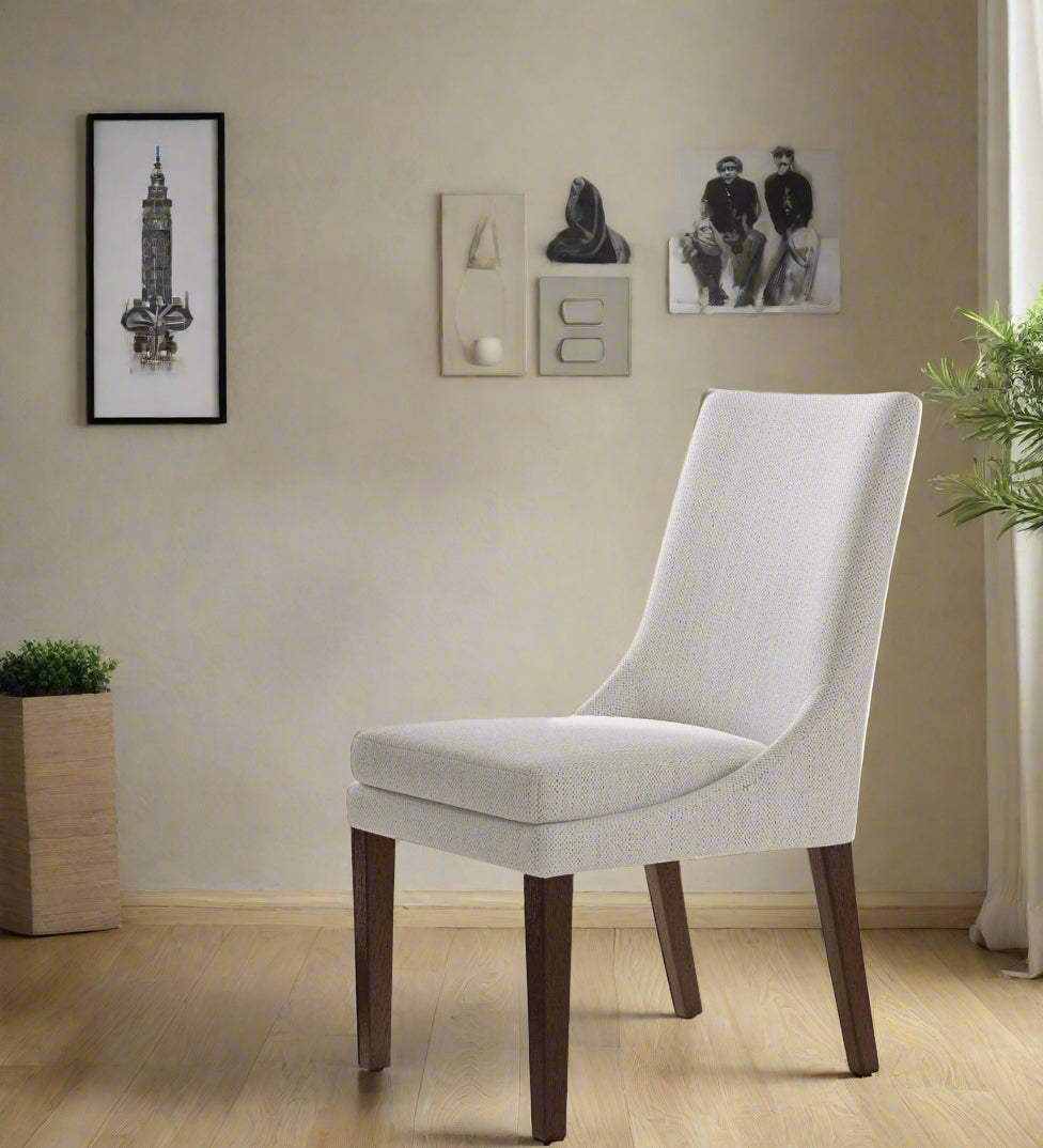 Tisara Fabric Side Chair In Fawn Beige Colour (Set of 2)
