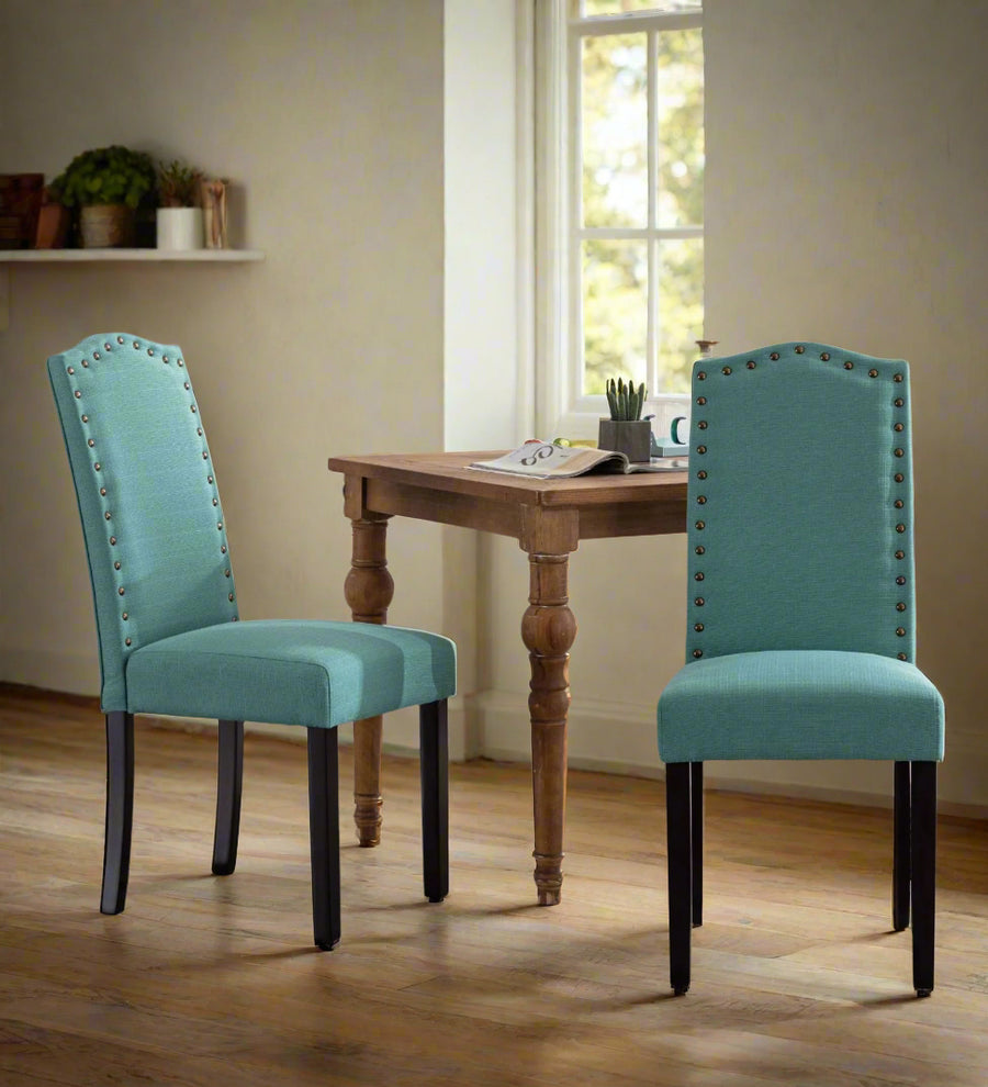 Mory  Dining Fabric Chair - Tiffany Blue (Set of 2) by Febonic Living