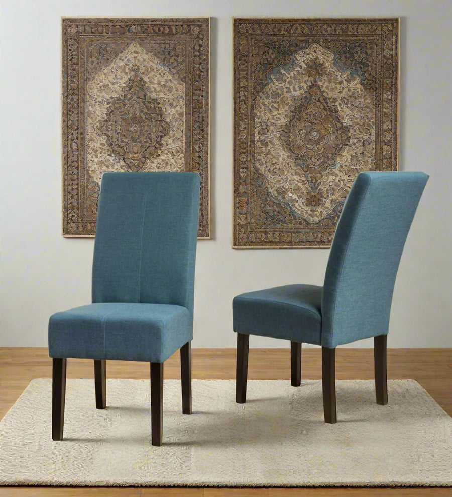 Oblen  Side Fabric Chair - Light Blue (Set of 2) by Febonic Living