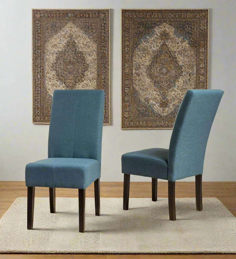 Oblen Fabric Side Chair In Light Blue Colour (Set of 2)
