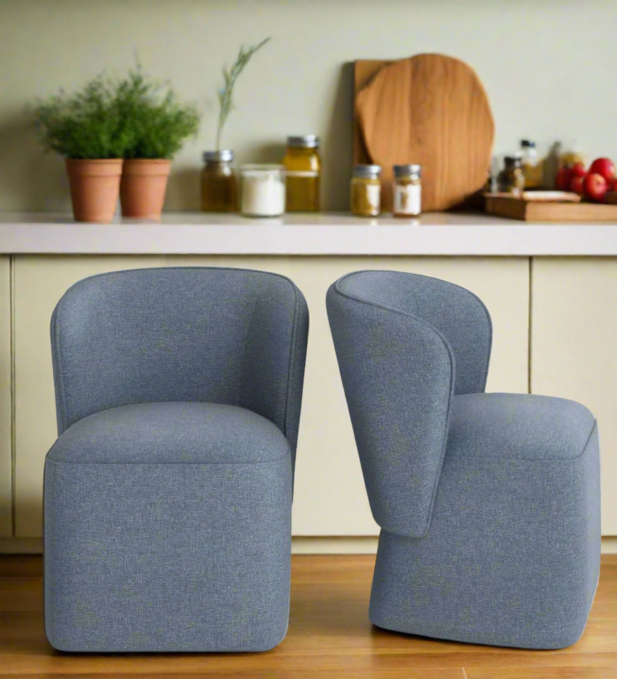 Nokas  Dining Fabric Chair - Light Blue (Set of 2) by Febonic Living