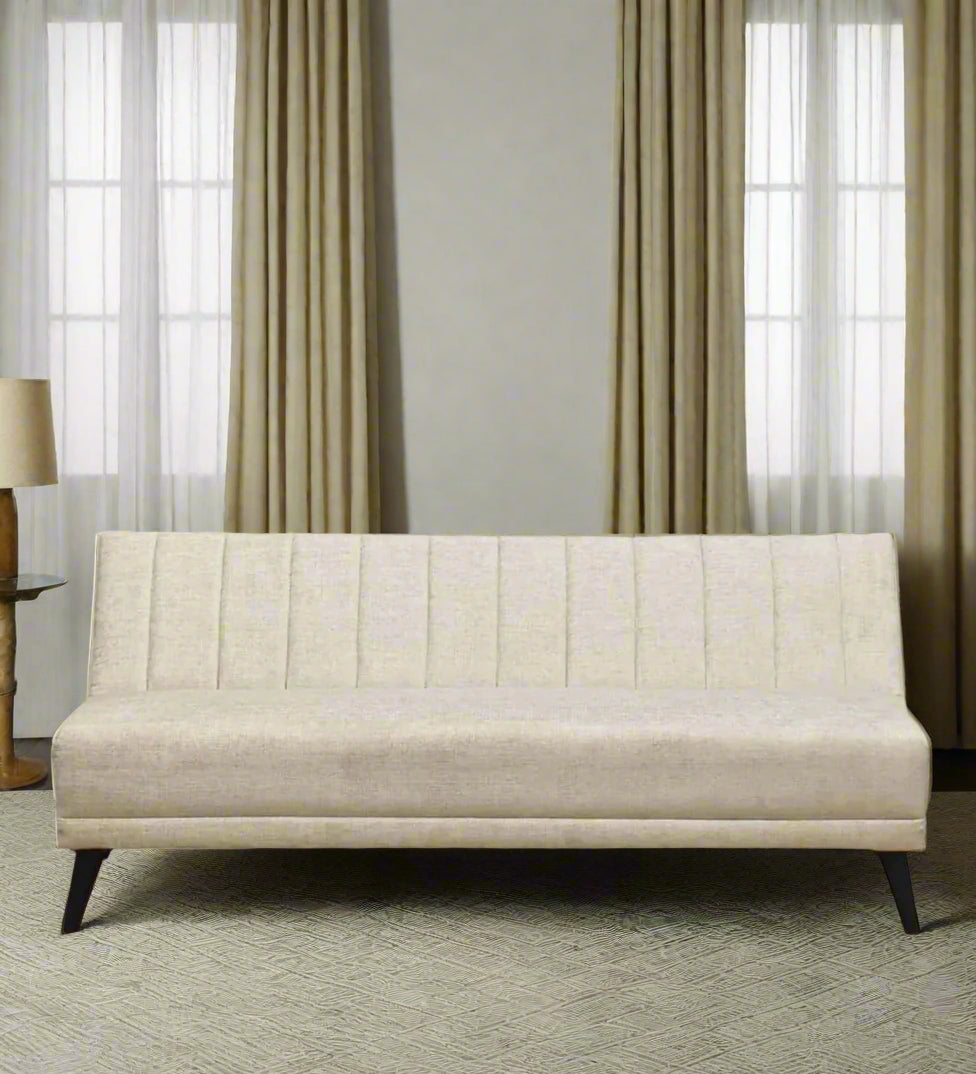 Marvin Fabric 3 Seater Convertible Sofa Cum Bed In Ivory Cream Colour