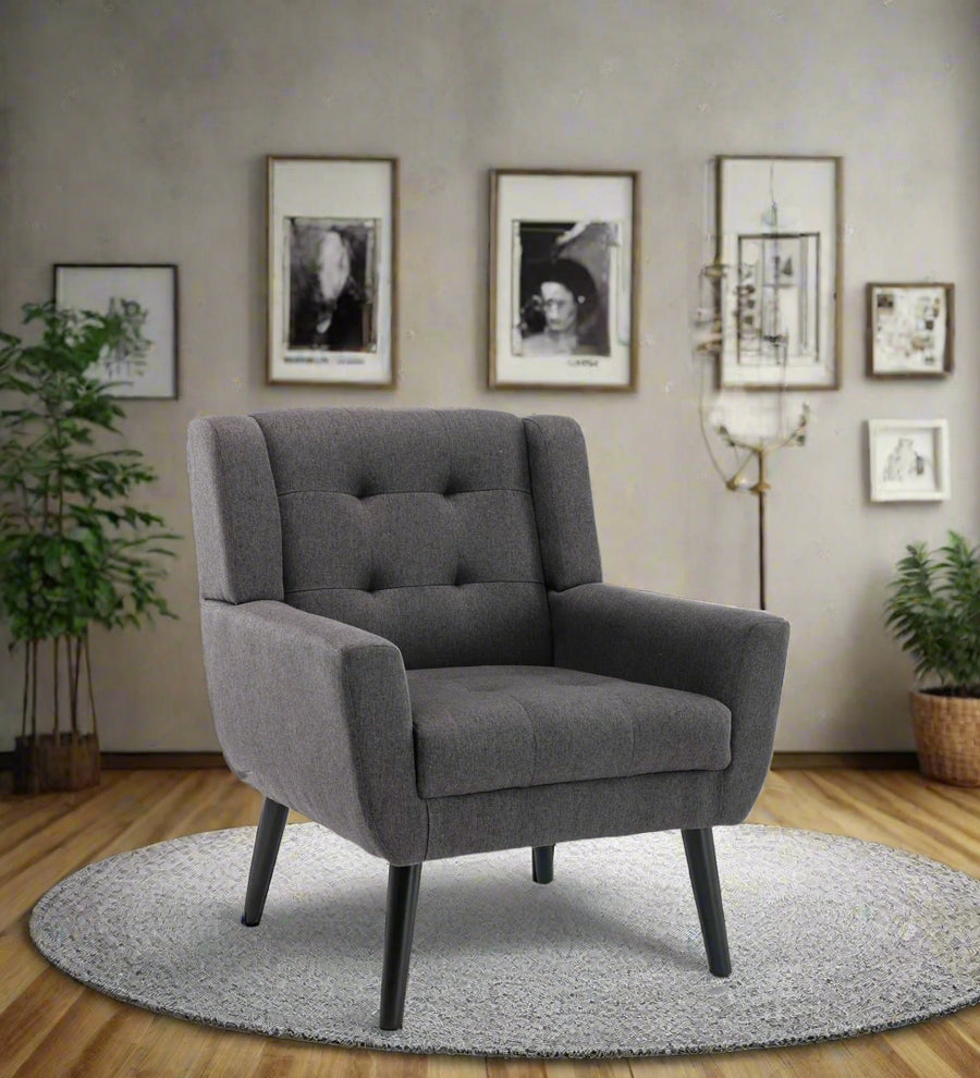 Fable Fabric Arm Chair - Charcoal Grey by Febonic Living