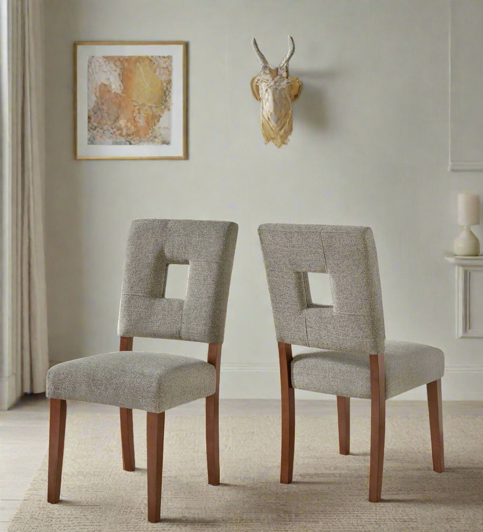 Tufra Fabric Side Chair In Lit Grey Colour (Set of 2)