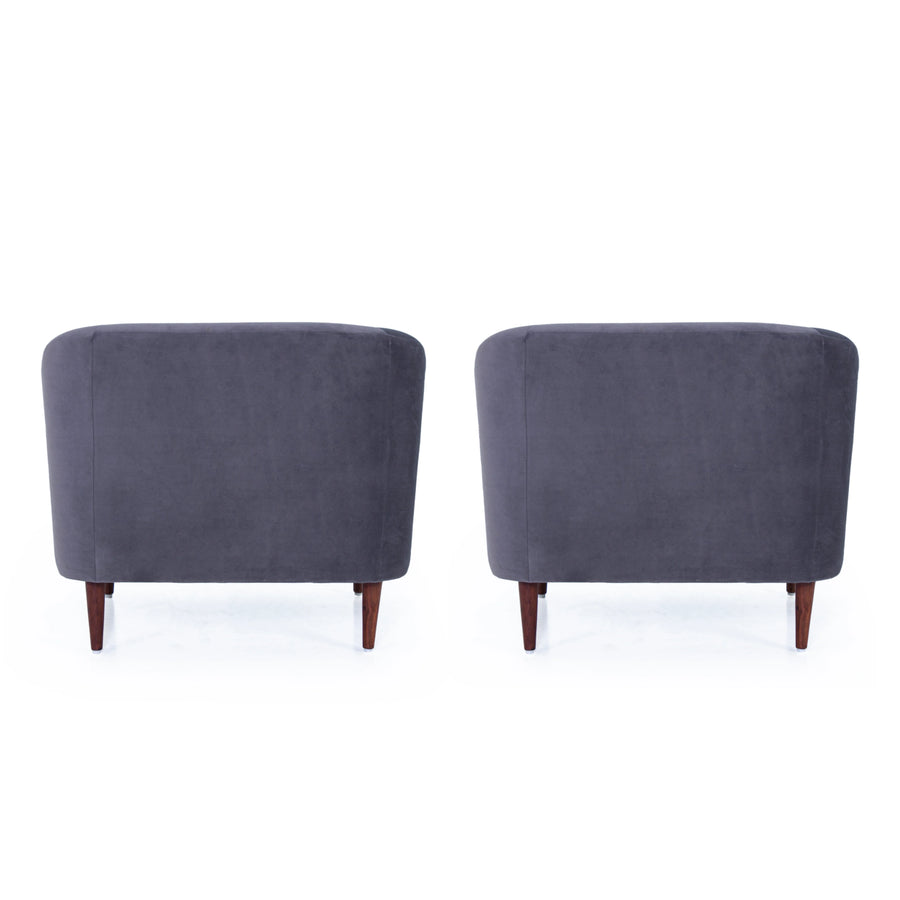Jessica Velvet Arm Chair In Grey Colour Set Of 2 - Febonic Living