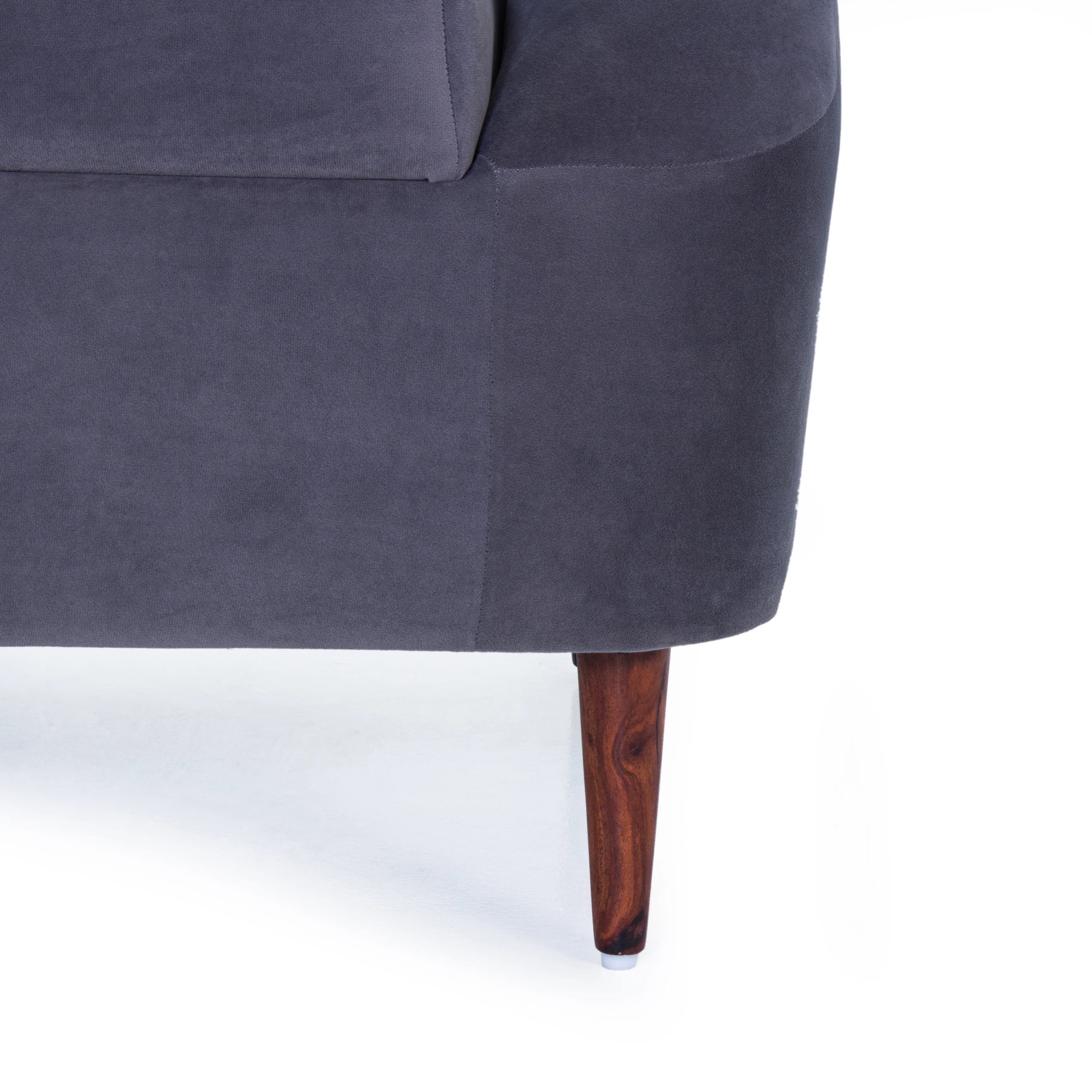 Jessica Velvet Arm Chair In Grey Colour (Set Of 2) - Febonic Living