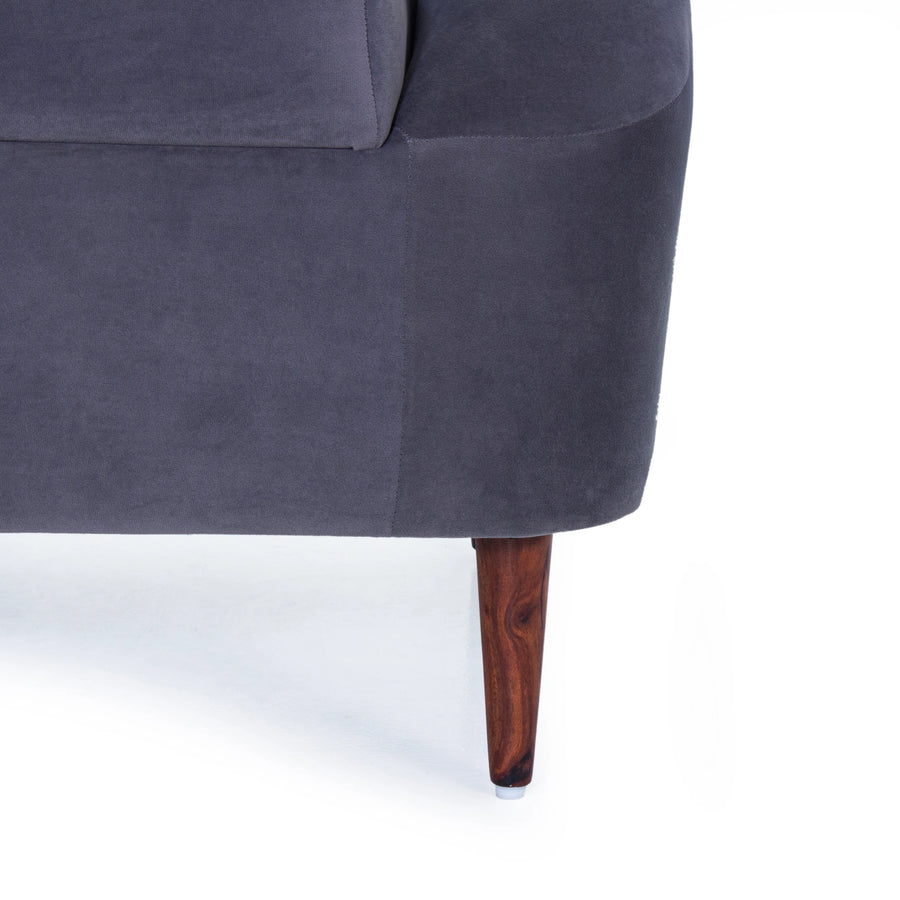 Jessica Velvet Arm Chair In Grey Colour Set Of 2 - Febonic Living