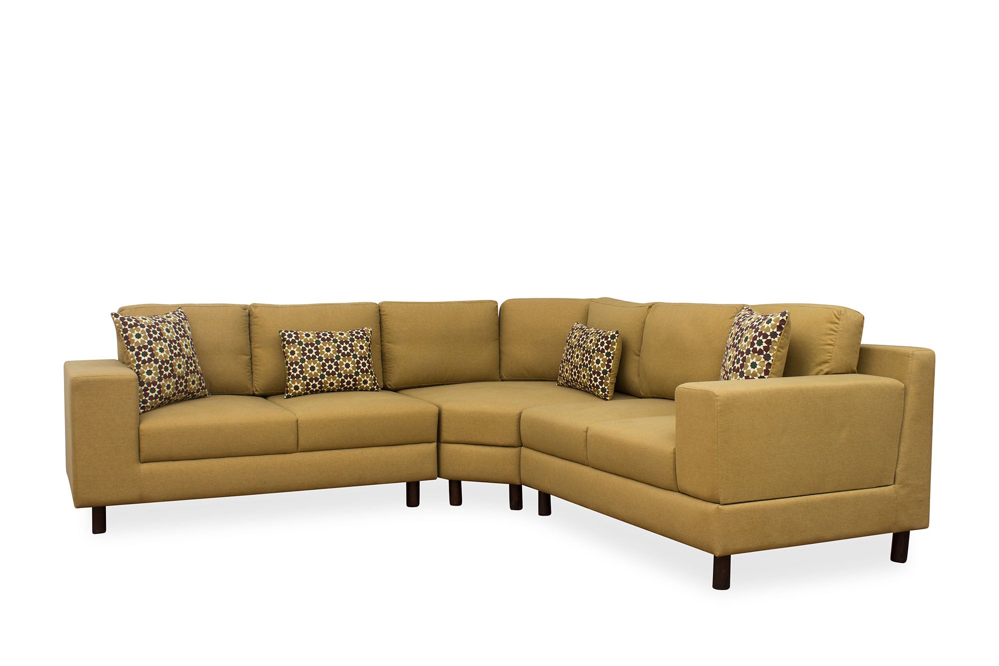 Betty Fabric 8 Seater Corner Sofa in Yellow Colour