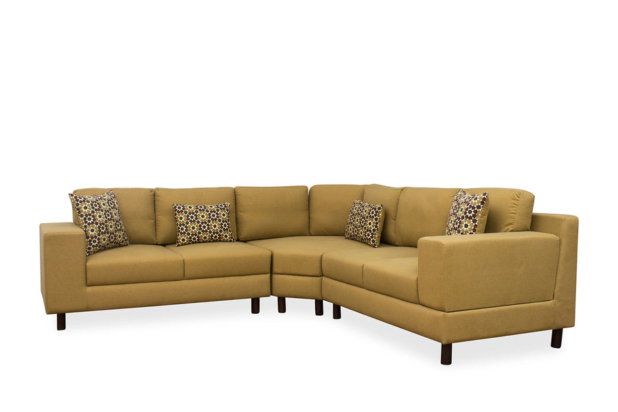Betty Fabric 8 Seater Corner Sofa In Yellow Colour - Febonic Living