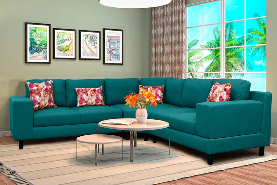 Betty Fabric 8 Seater Corner Sofa In Sea Green Colour - Febonic Living