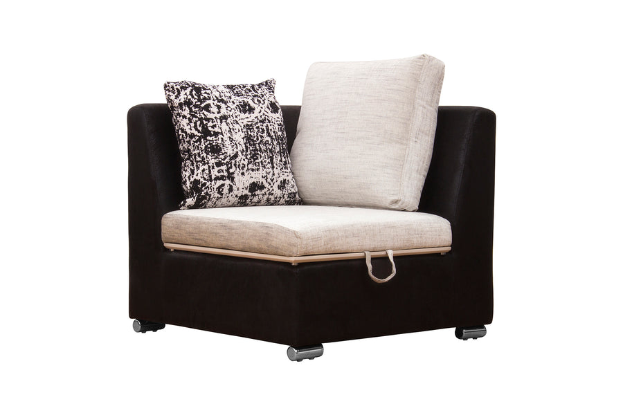 Mabel Fabric 8 Seater Lhs Corner Sofa In Ivory Cream Colour - Febonic Living