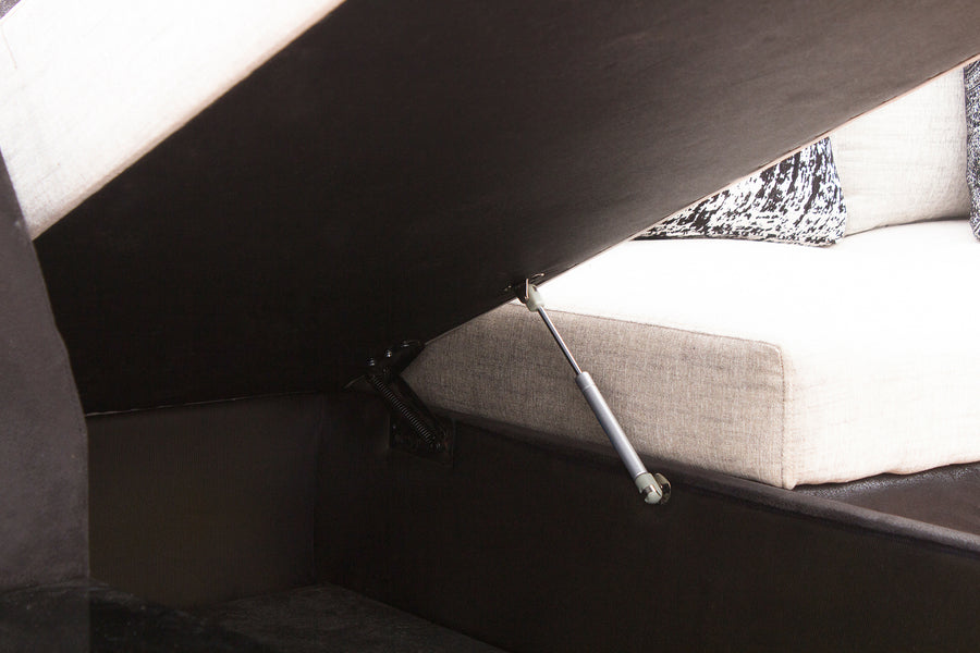 Mabel Fabric 8 Seater Rhs Corner Sofa In Ivory Cream Colour - Febonic Living