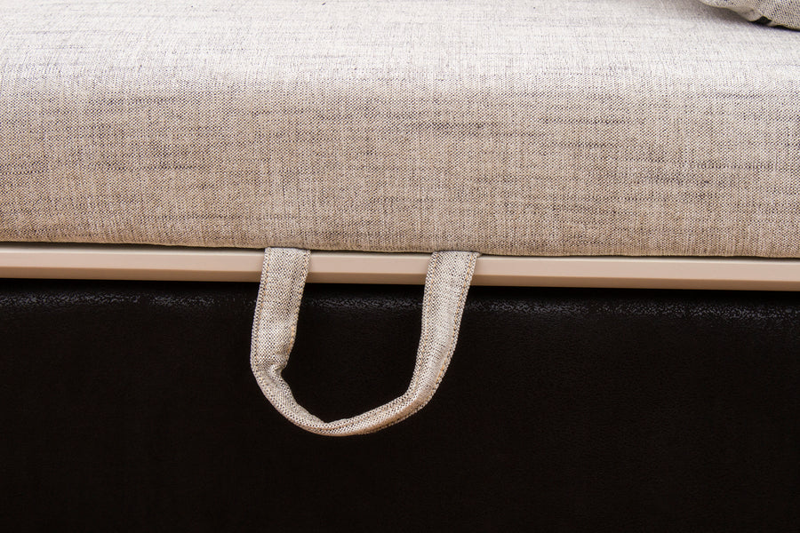 Mabel Fabric 8 Seater Rhs Corner Sofa In Ivory Cream Colour - Febonic Living