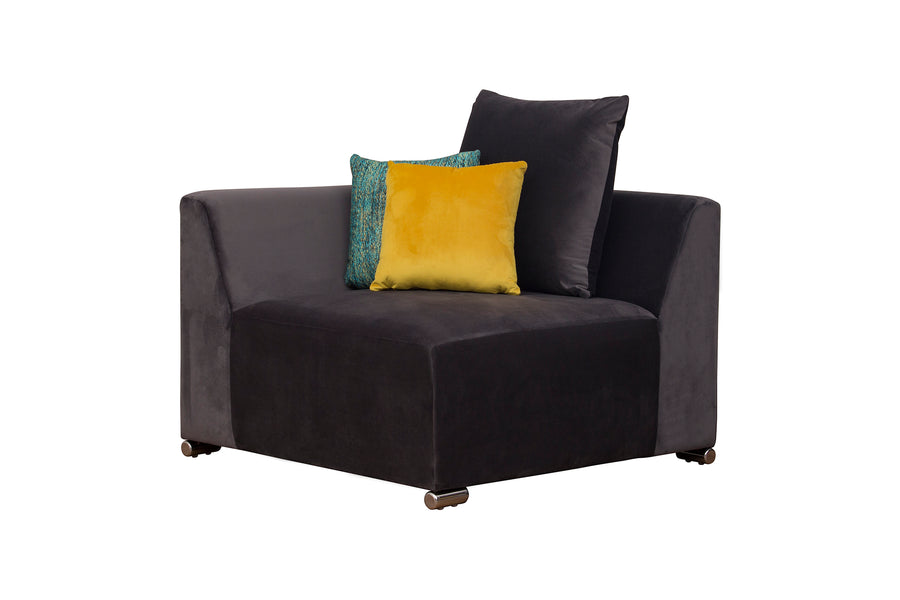 Rita Velvet 8 Seater Corner Sofa In Mocha Brown Colour - Febonic Living