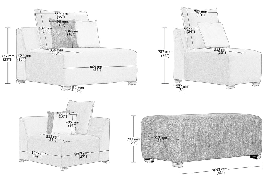 Rita Velvet 8 Seater Corner Sofa In Mocha Brown Colour - Febonic Living