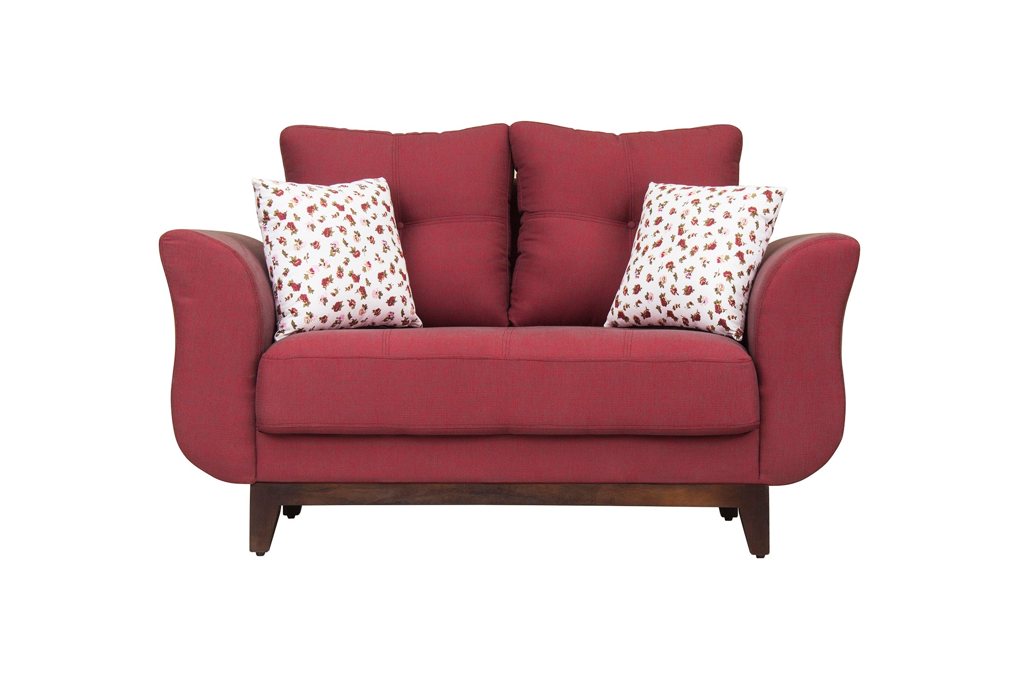 Bola Fabric 2 Seater Sofa In Blaze Red Colour