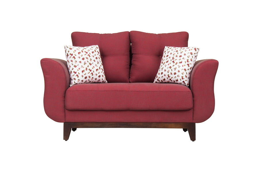 Bola Fabric 2 Seater Sofa In Blaze Red Colour - Febonic Living