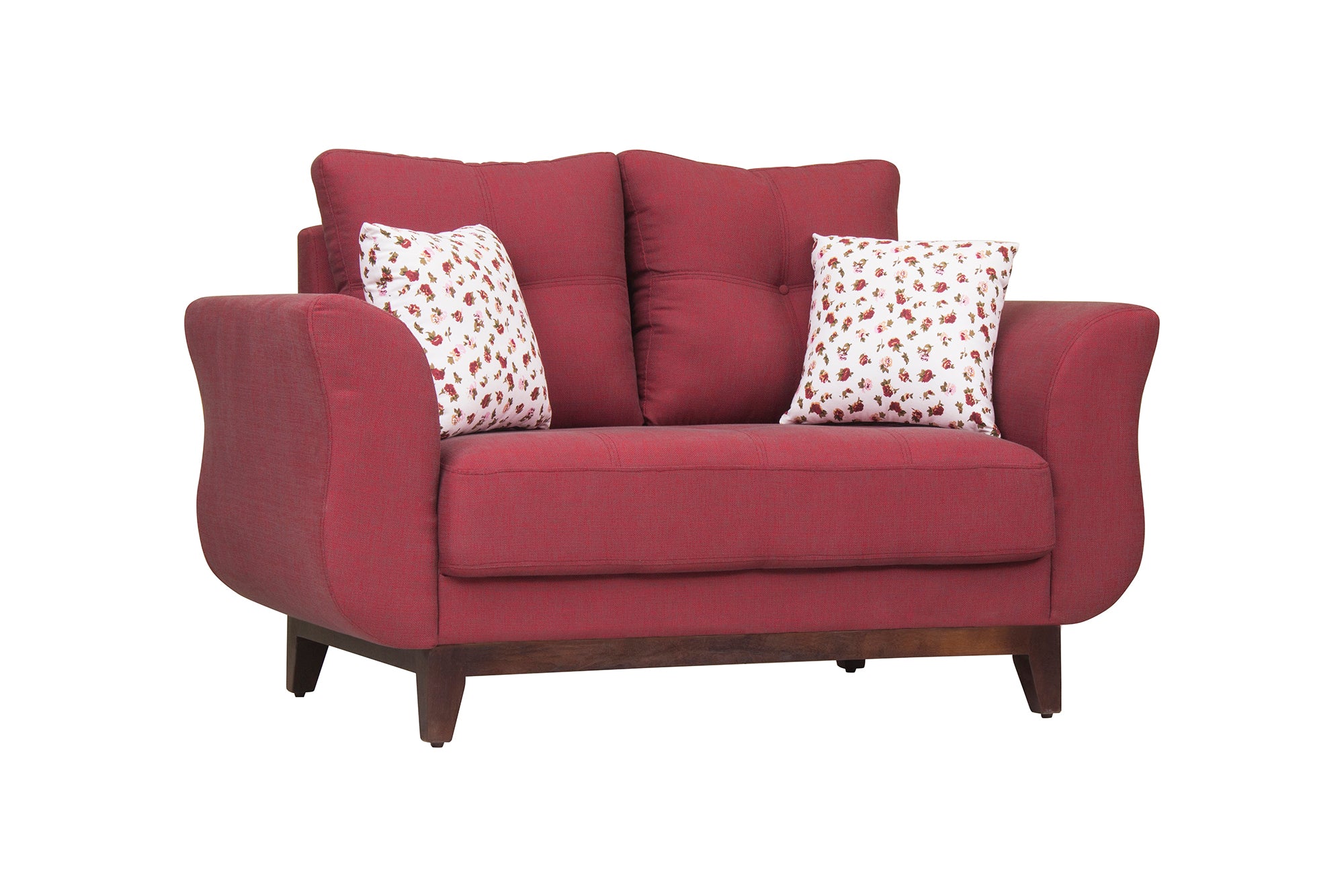 Bola Fabric 2 Seater Sofa In Blaze Red Colour