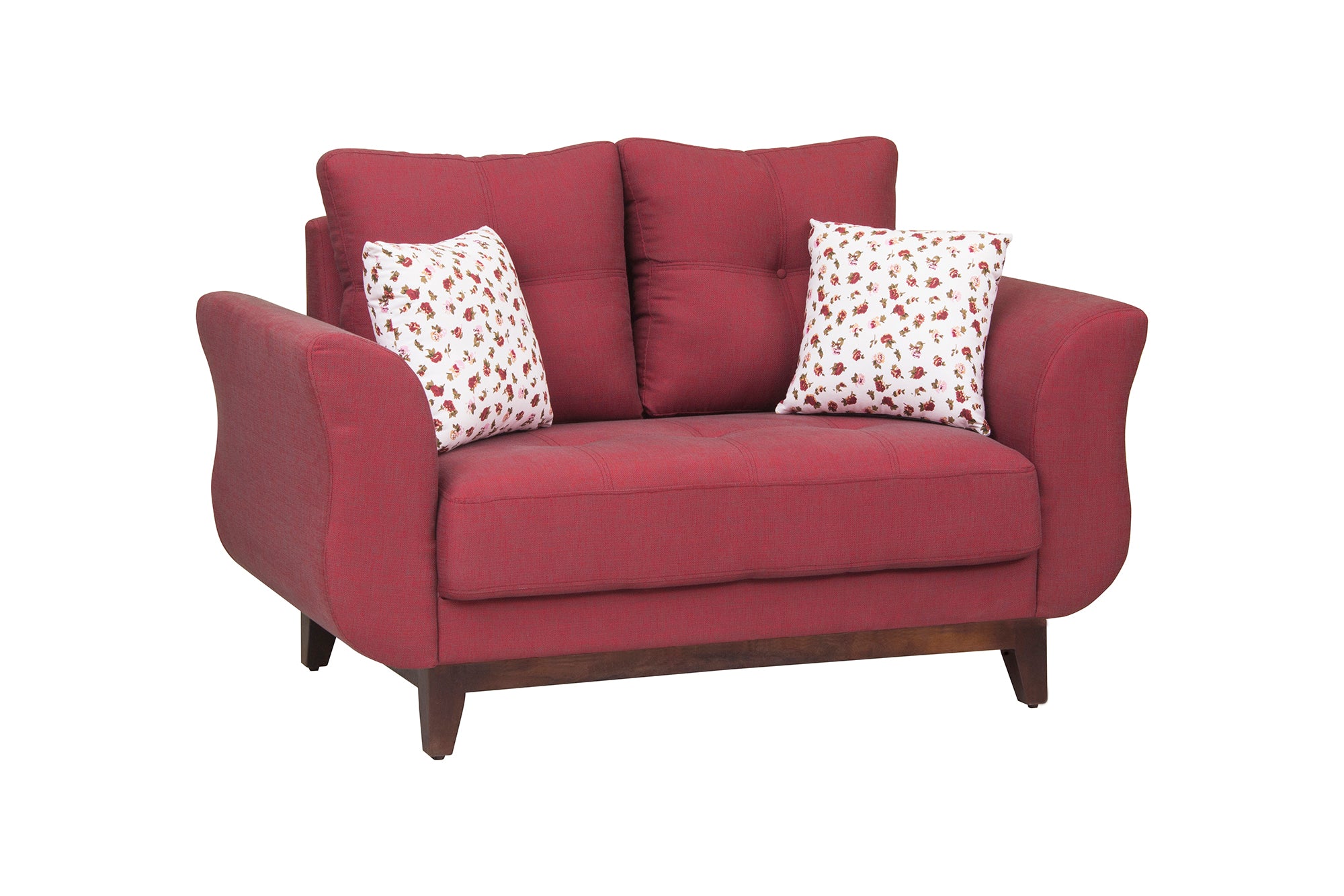 Bola Fabric 2 Seater Sofa In Blaze Red Colour