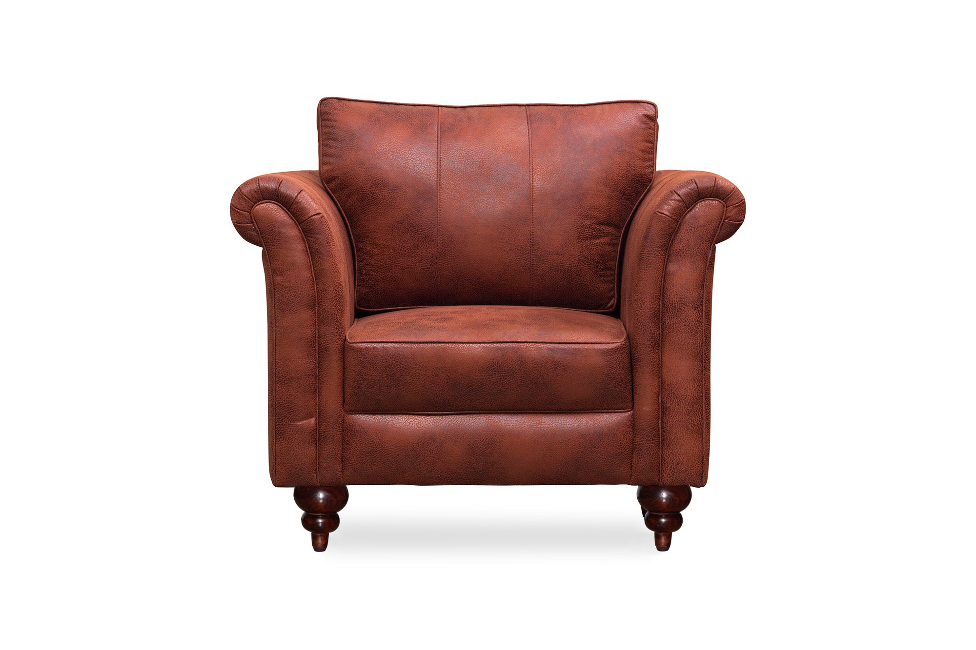 Fardy Leatherette 1 Seater Sofa In Red Maroon Colour