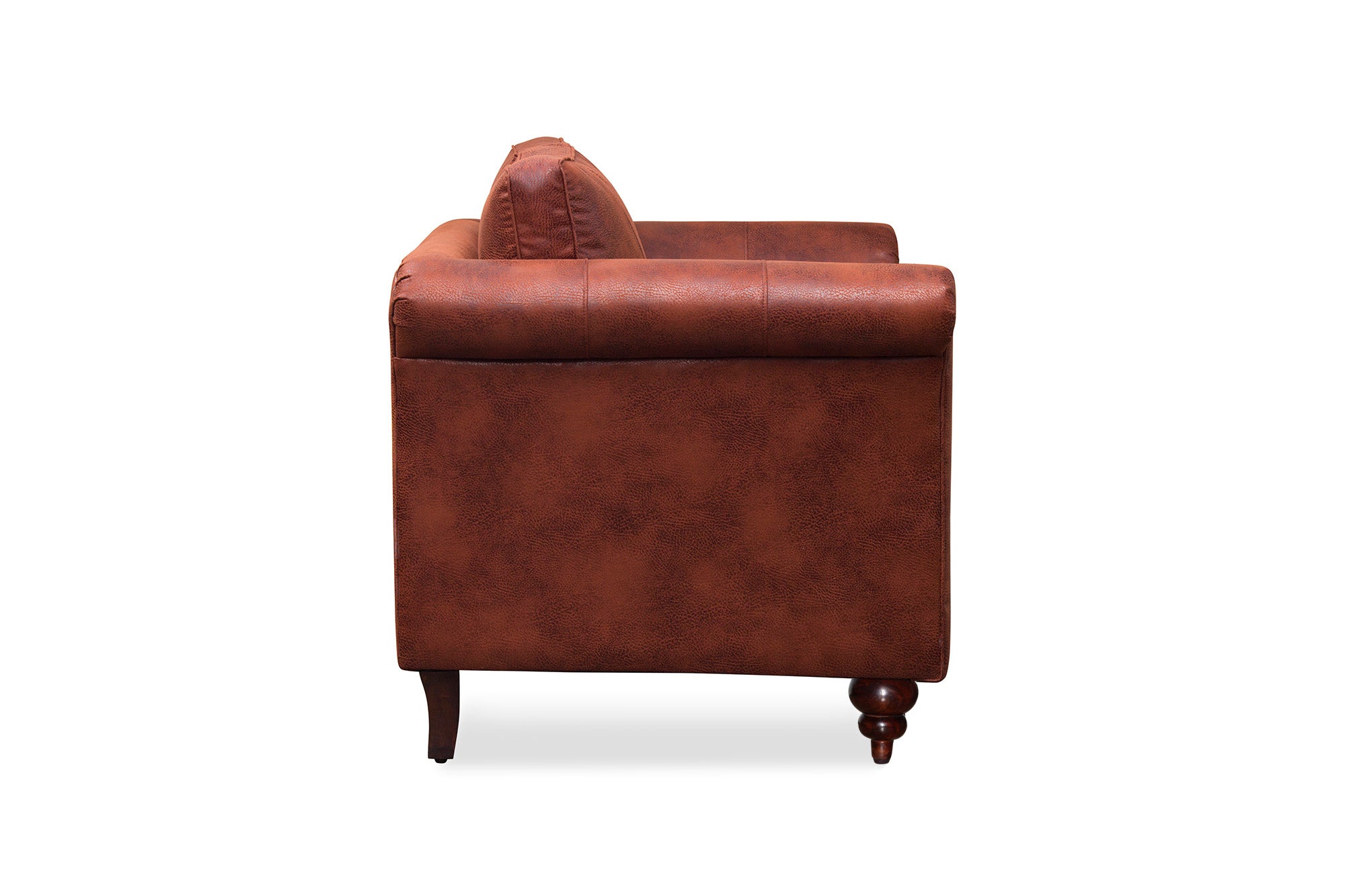 Fardy Leatherette 1 Seater Sofa In Red Maroon Colour