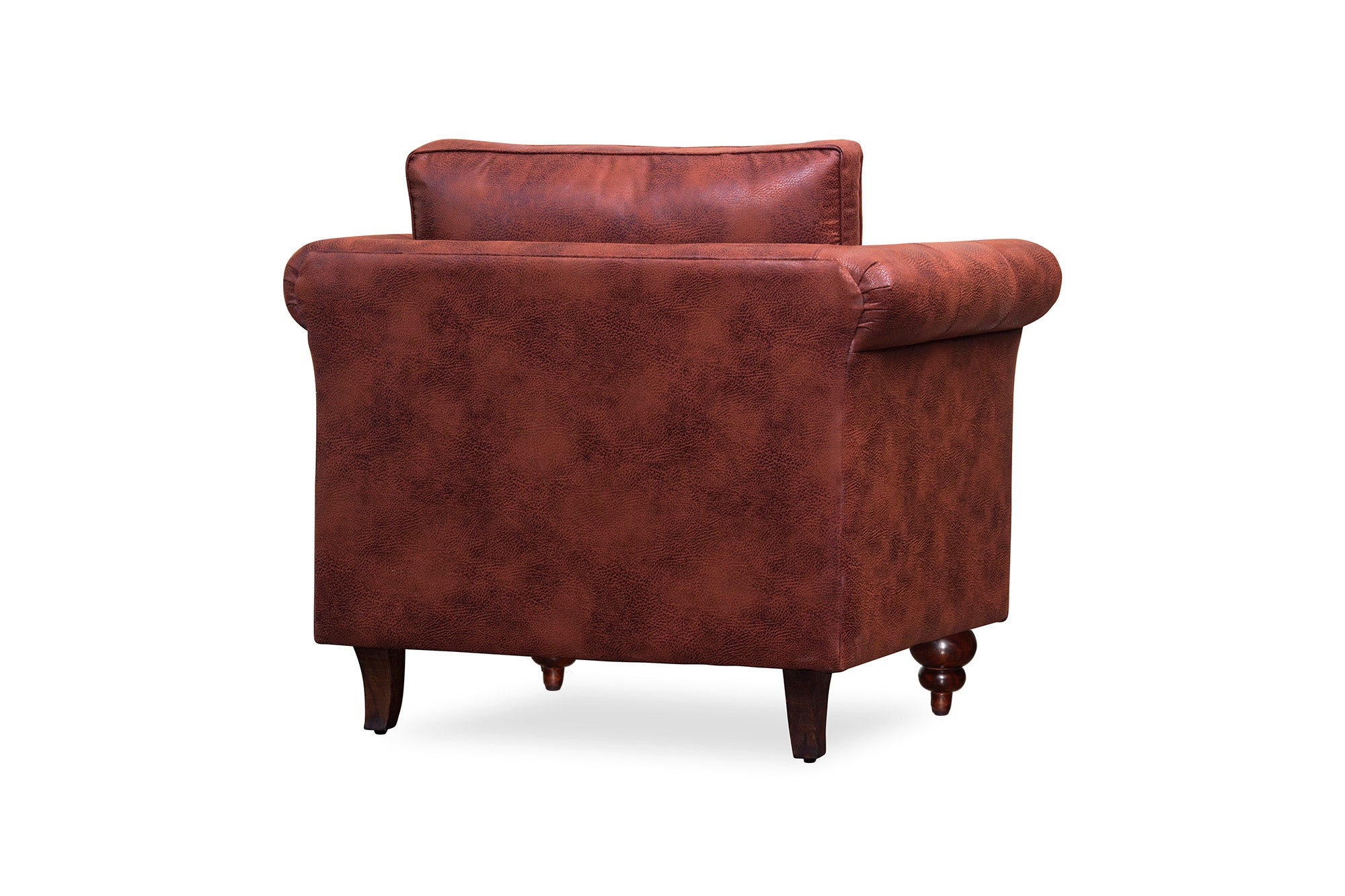 Fardy Leatherette 1 Seater Sofa In Red Maroon Colour