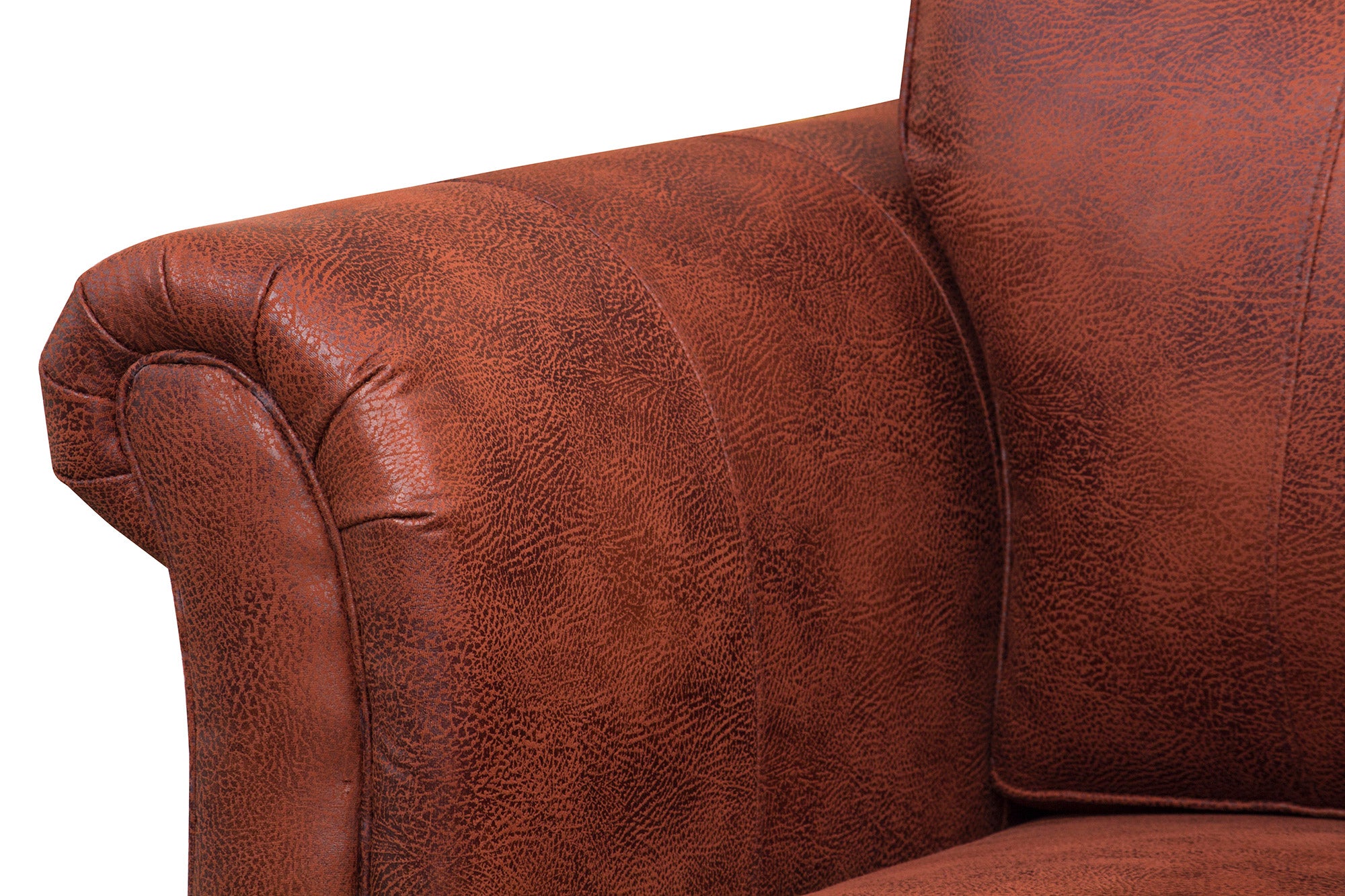 Fardy Leatherette 1 Seater Sofa In Red Maroon Colour