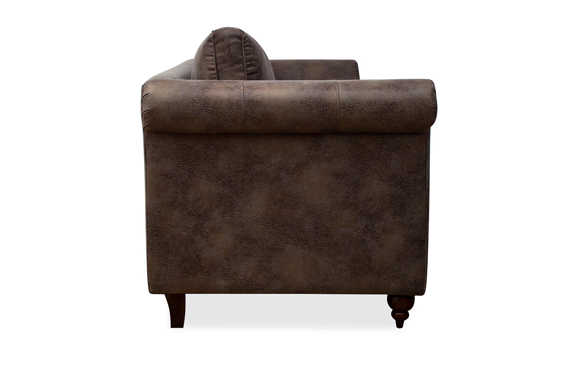 Fardy Leatherette 1 Seater Sofa In Dark Brown Colour