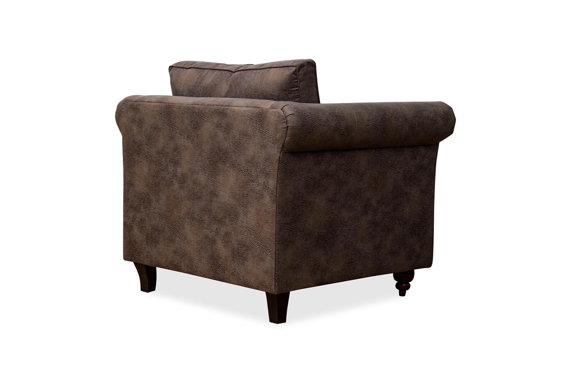 Fardy Leatherette 1 Seater Sofa In Dark Brown Colour