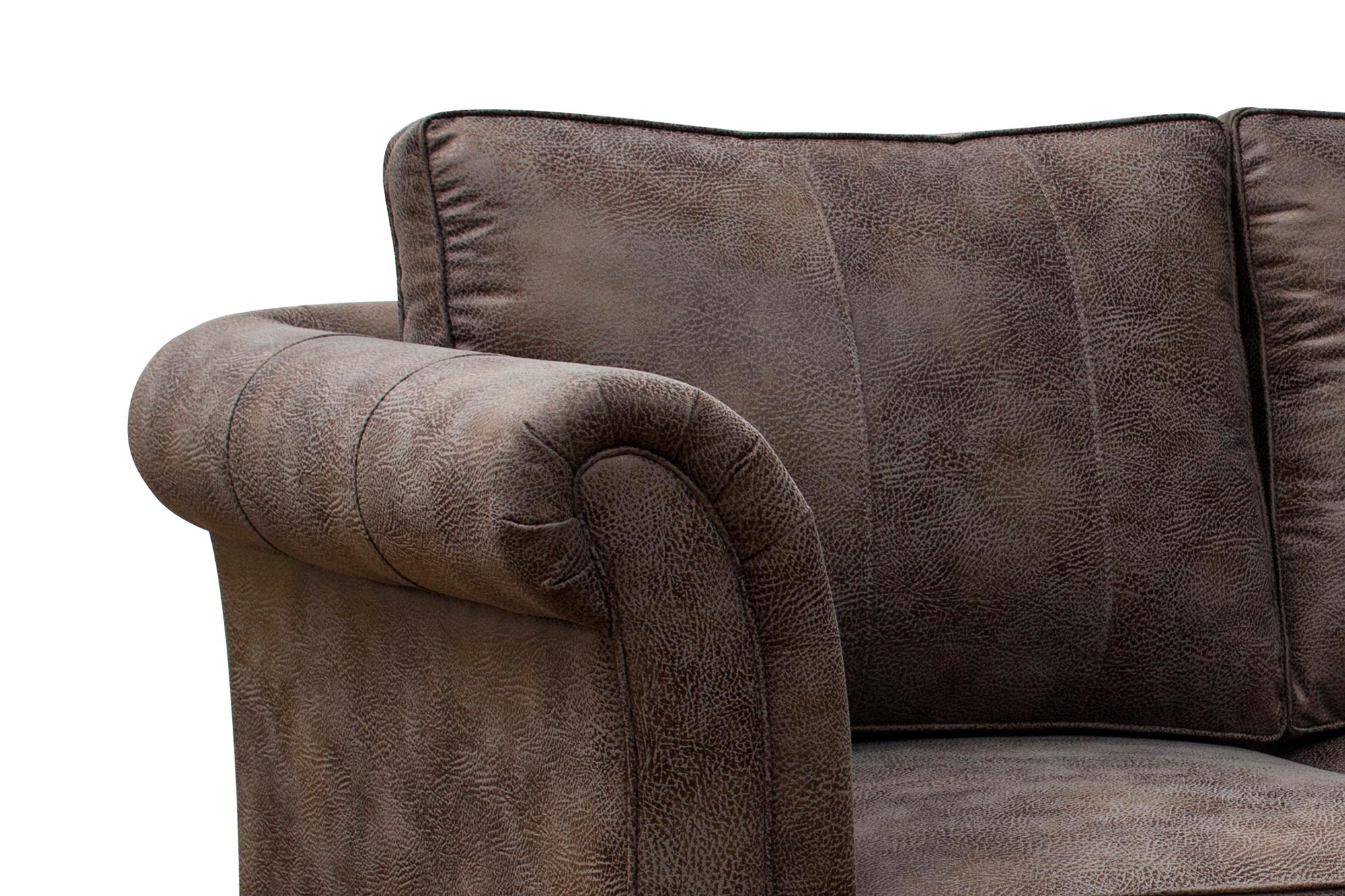 Fardy Leatherette 1 Seater Sofa In Dark Brown Colour