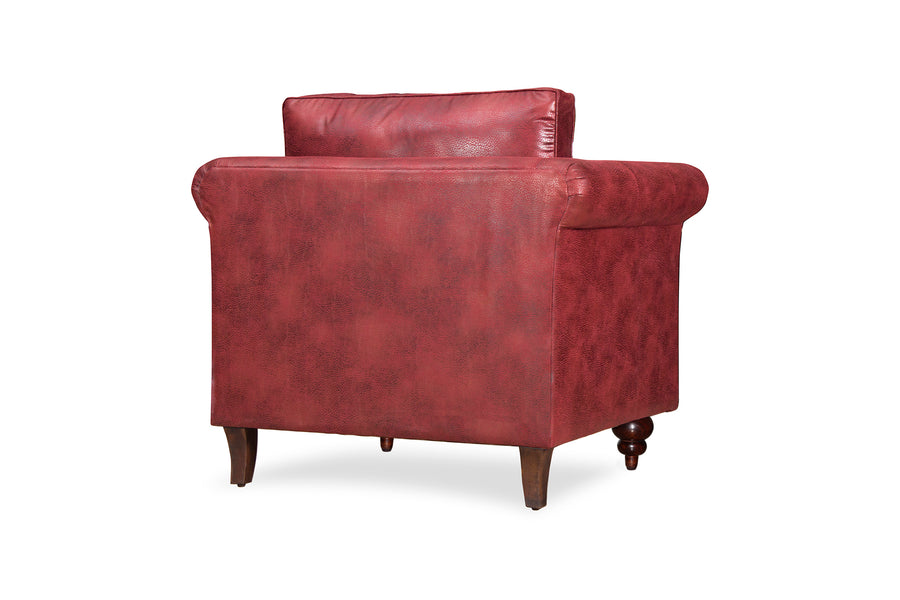 Fardy Leatherette 1 Seater Sofa In Gina Red Colour - Febonic Living