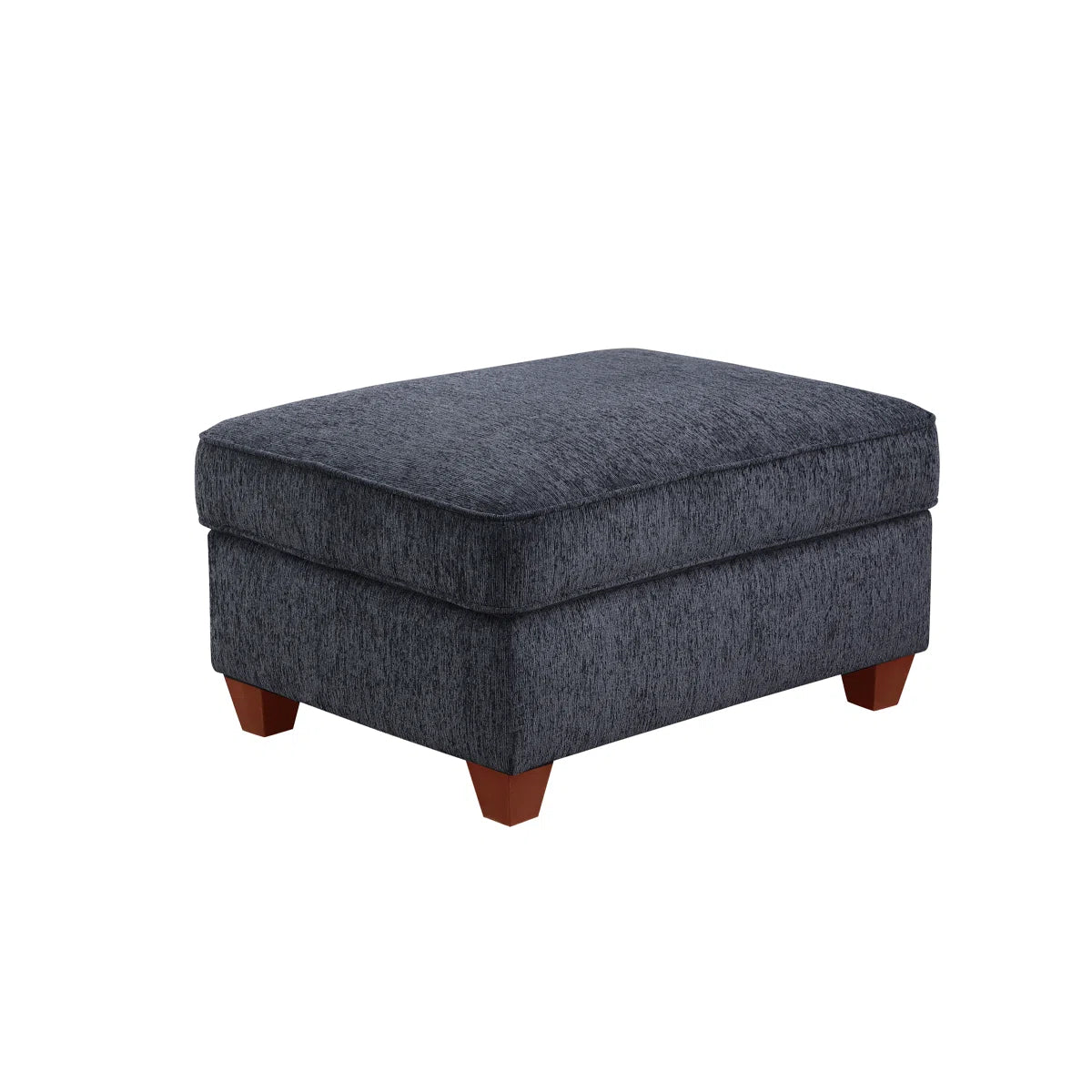 Parna Fabric Corner Sofa With Ottoman In Charcoal Grey Colour