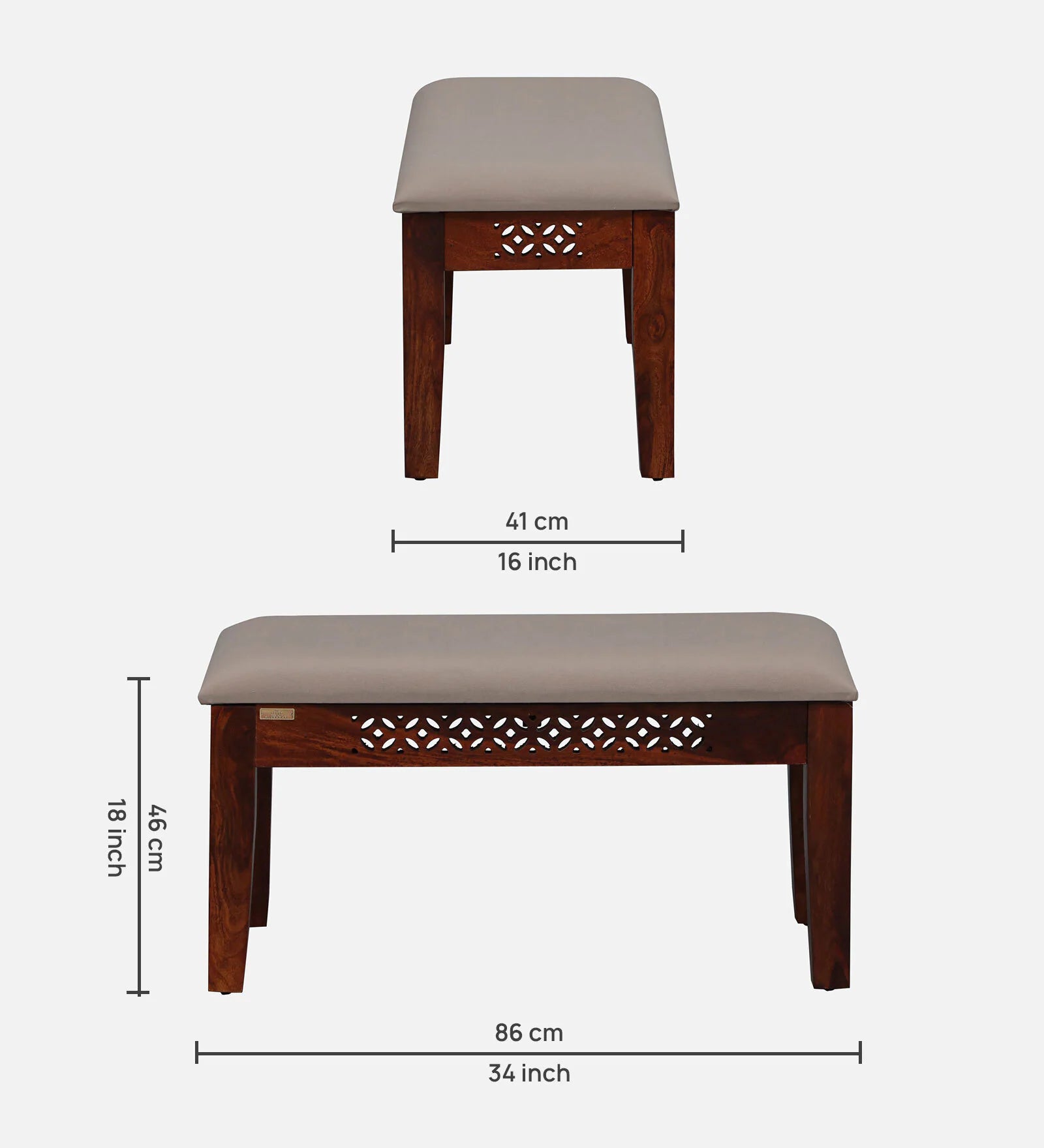 Sahni Sheesham Wood 4 Seater Dining Set in Scratch Resistant Honey Oak Finish With Bench - Febonic Living