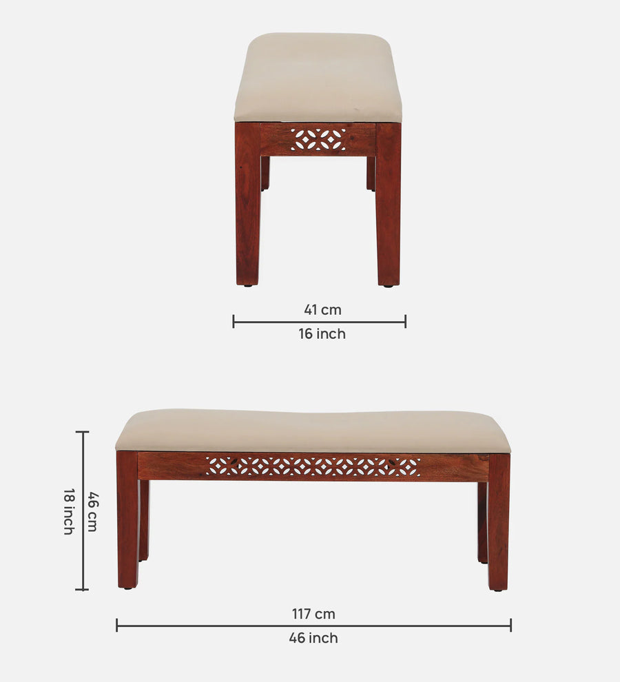 Sahni Sheesham Wood 6 Seater Dining Set In Scratch Resistant Honey Oak Finish With Bench - Febonic Living