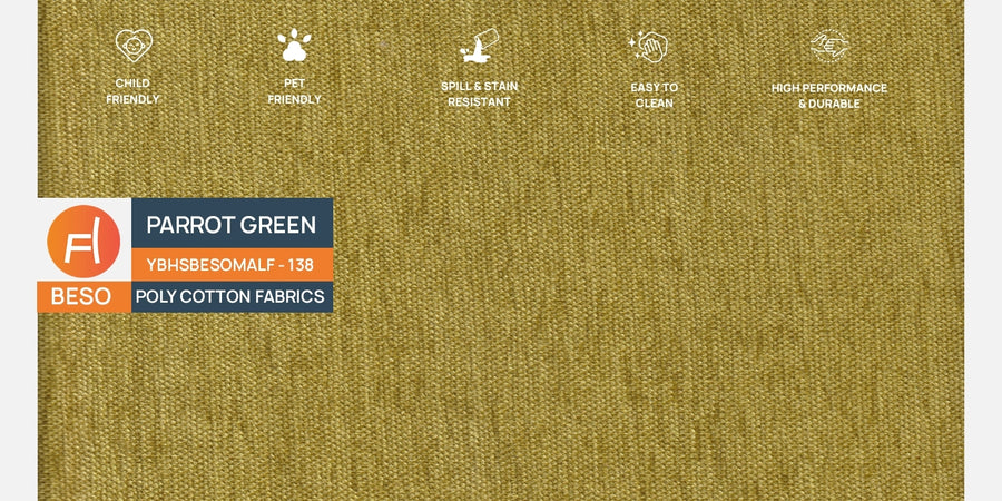 Benjamin Fabric 3 Seater Sofa In Parrot Green Colour - Febonic Living