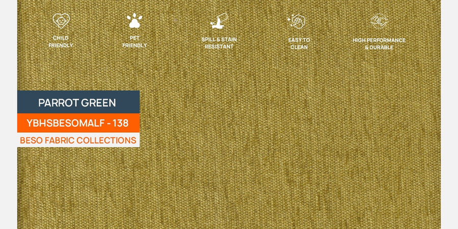 Niki Fabric Corner Sofa In Parrot Green Colour - Febonic Living