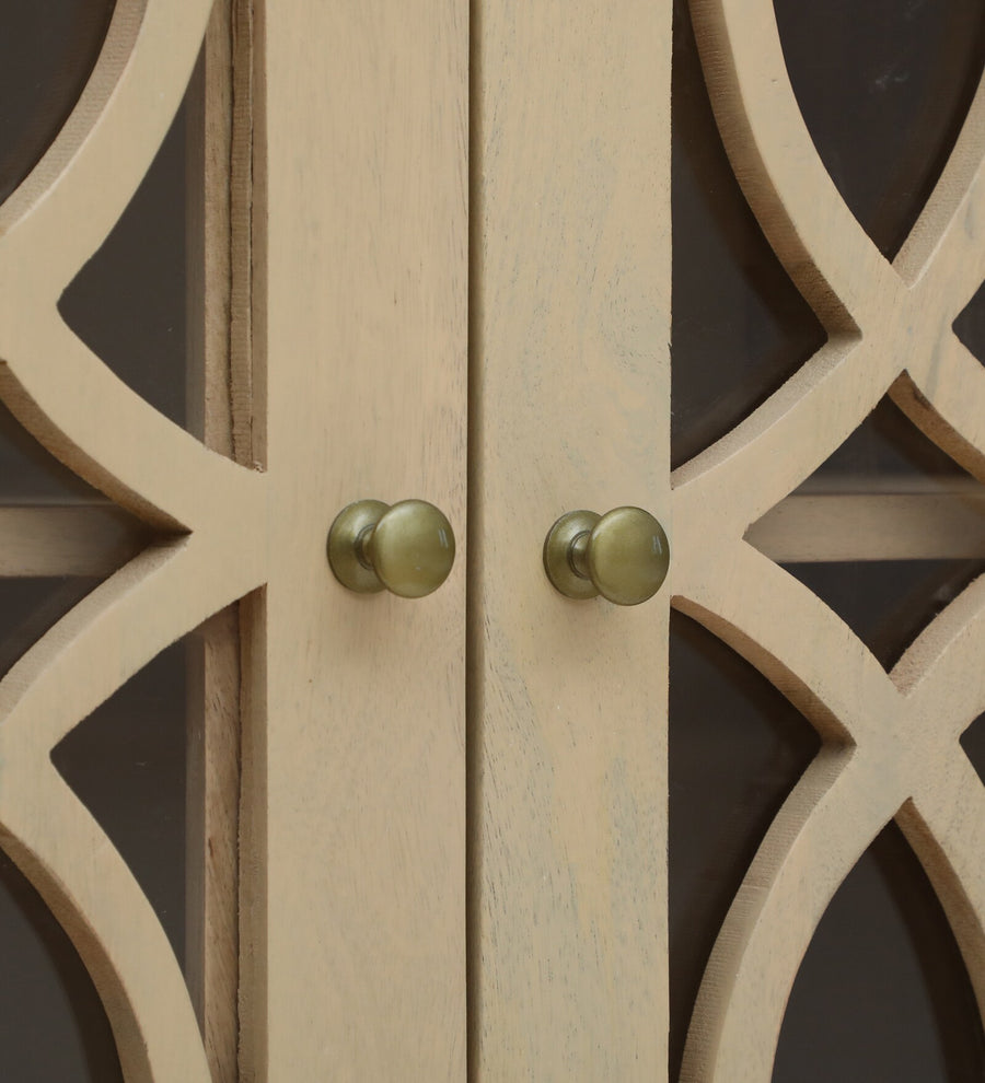 Sucre Solid Wood Book Case In Gold Wash Finish - Febonic Living