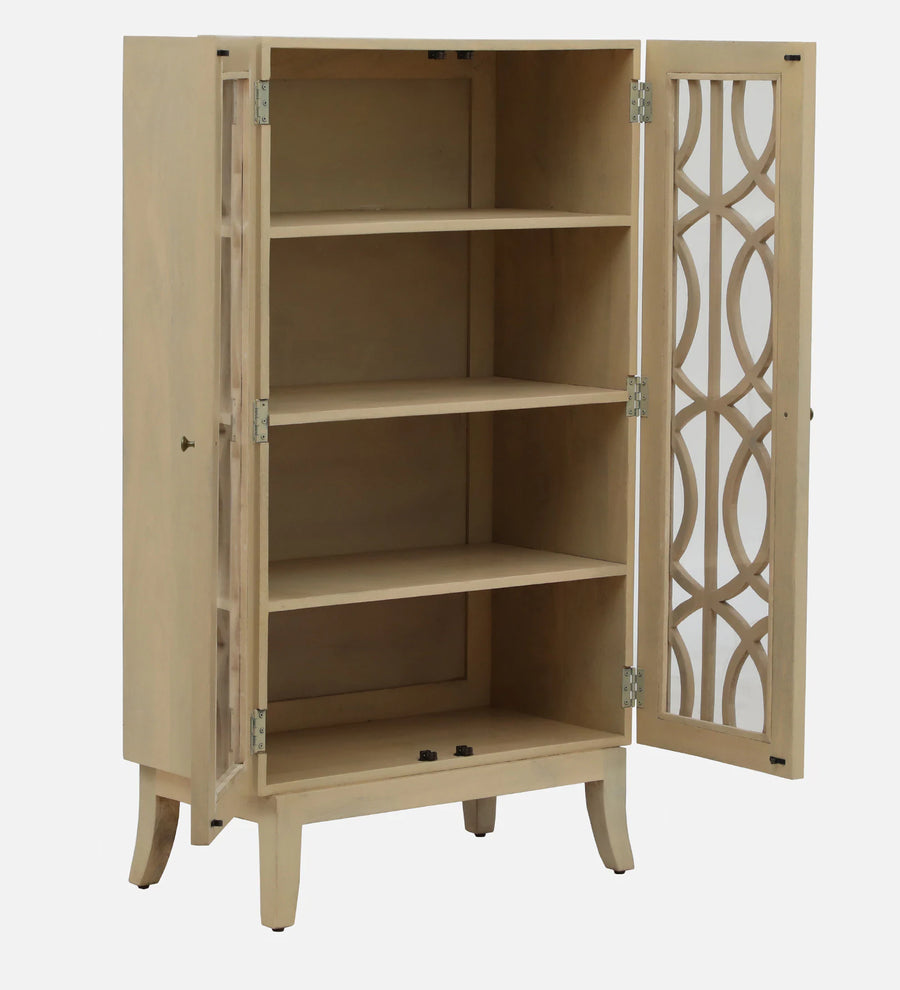 Sucre Solid Wood Book Case In Gold Wash Finish - Febonic Living