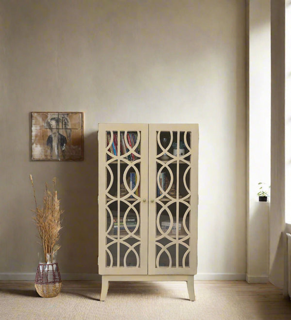 Sucre Solid Wood Book Case In Gold Wash Finish