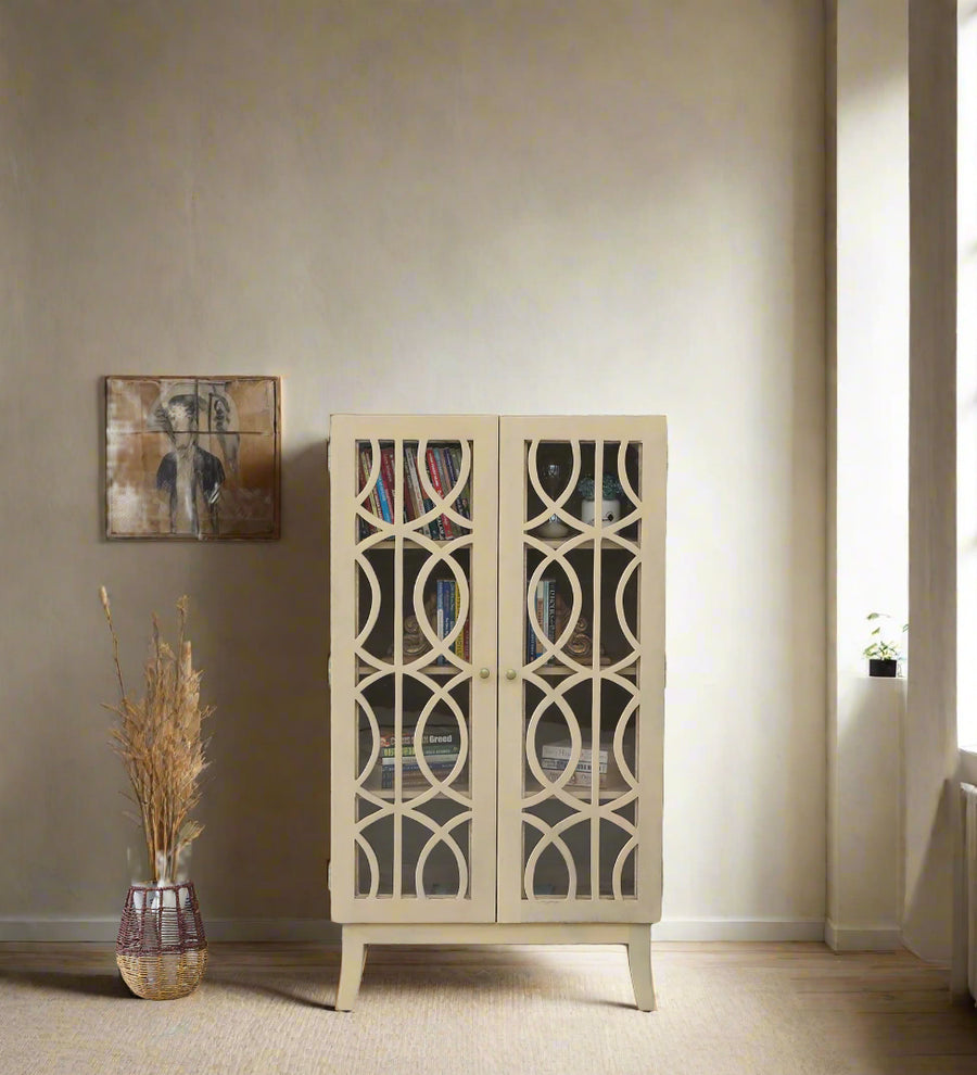 Sucre Solid Wood Book Case In Gold Wash Finish - Febonic Living