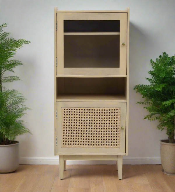 Mainz Solid Wood Book Case In Gold Wash Finish