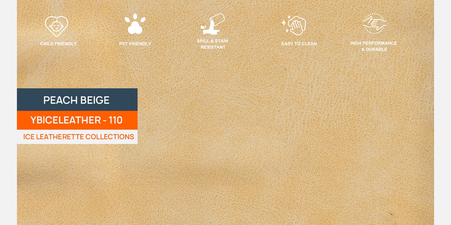 Sterio Leatherette 3 Seater Sofa In Peach Beige Colour - Febonic Living