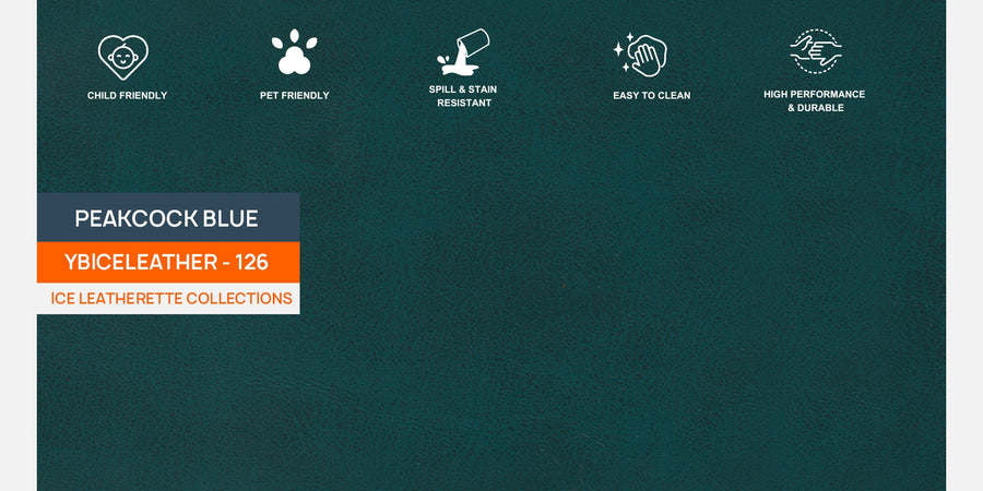 Sterio Leatherette 3 Seater Sofa In Peakcock Blue Colour - Febonic Living