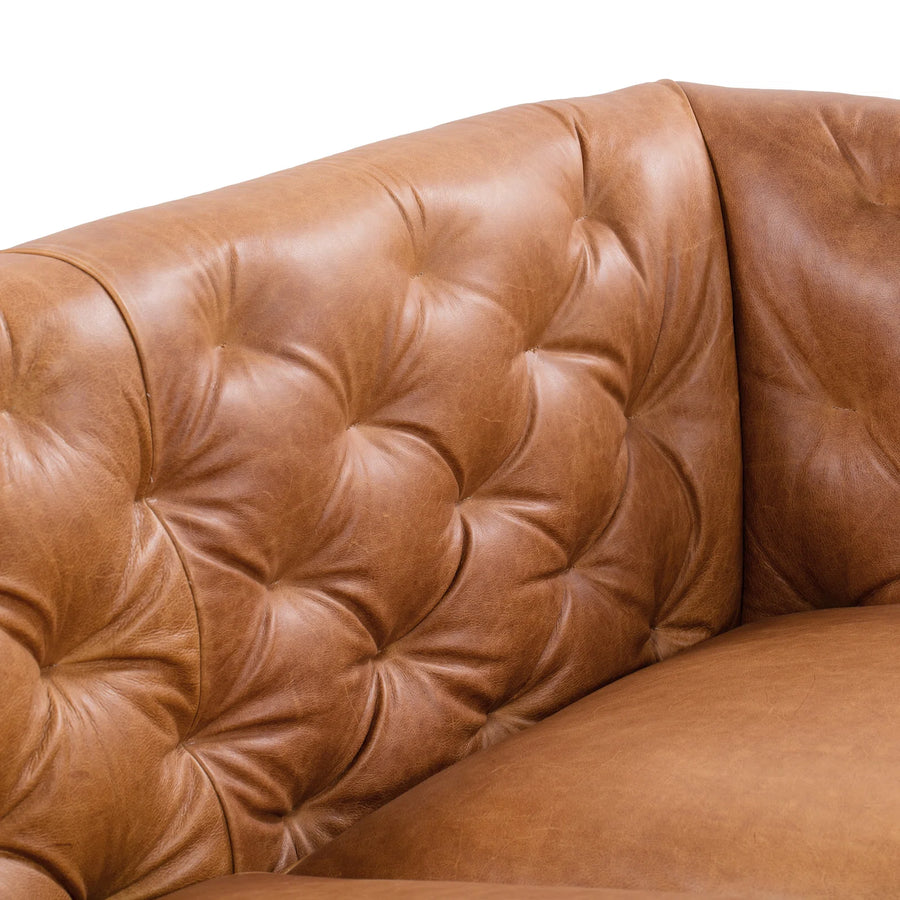 Fappy Leatherette 3 Seater Sofa In Cinnamon Brown Colour - Febonic Living
