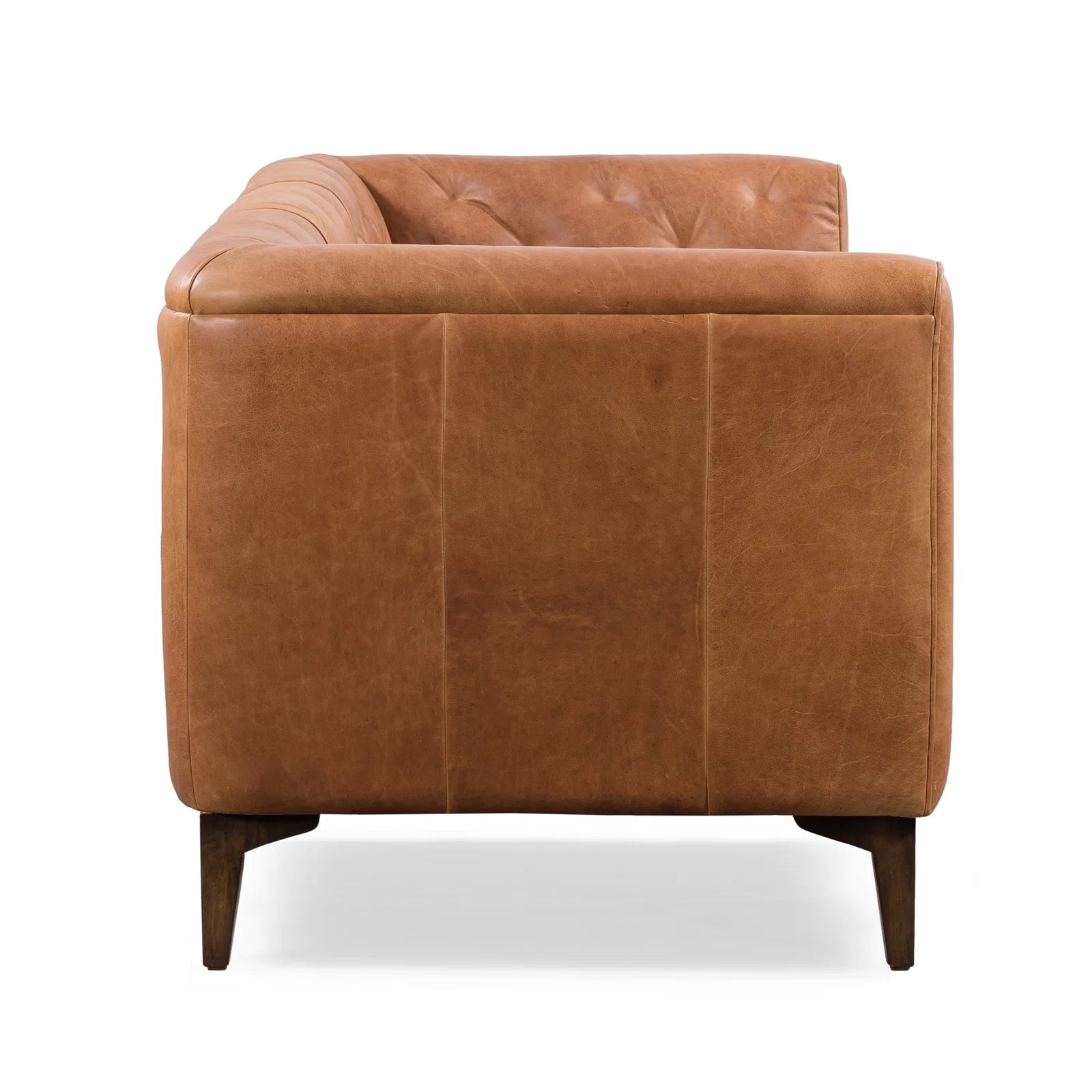 Fappy Leatherette 3 Seater Sofa In Cinnamon Brown Colour - Febonic Living