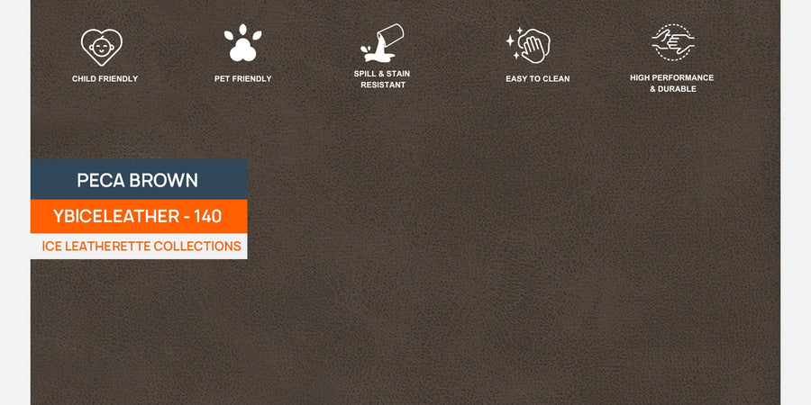 Sterio Leatherette 3 Seater Sofa In Peca Brown Colour - Febonic Living